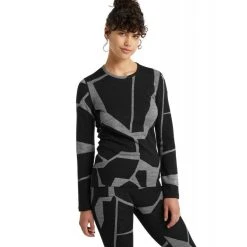 Promo ???? Icebreaker 250 Vertex LS Crewe Landscapes - Sous-vêtement mérinos femme I Hardloop ✔️