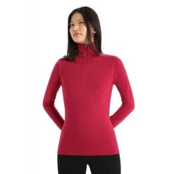 Sortie ???? Icebreaker 260 Tech Long Sleeve Half Zip - Sous-vêtement mérinos femme I Hardloop ???? -Icebreaker Shop icebreaker 260 tech long sleeve half zip maillot femme cherry