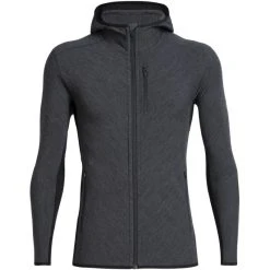 Bon marché ???? Icebreaker Mens Elemental LS Zip Hood - Polaire en laine mérinos homme I Hardloop ⌛