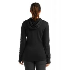 Vente flash ???? Icebreaker Quantum III LS Zip Hood - Polaire en laine mérinos femme I Hardloop ???? -Icebreaker Shop icebreaker quantum iii ls zip hood polaire femme black 3