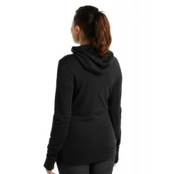 Vente flash ???? Icebreaker Quantum III LS Zip Hood - Polaire en laine mérinos femme I Hardloop ???? -Icebreaker Shop icebreaker quantum iii ls zip hood polaire femme black 4