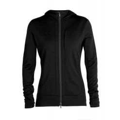 Vente flash ???? Icebreaker Quantum III LS Zip Hood - Polaire en laine mérinos femme I Hardloop ???? -Icebreaker Shop icebreaker quantum iii ls zip hood polaire femme black 5