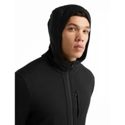 Acheter ???? Icebreaker Quantum III LS Zip Hood - Polaire en laine mérinos homme I Hardloop ???? -Icebreaker Shop icebreaker quantum iii ls zip hood polaire homme black 3