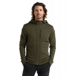 Acheter ???? Icebreaker Quantum III LS Zip Hood - Polaire en laine mérinos homme I Hardloop ???? -Icebreaker Shop icebreaker quantum iii ls zip hood polaire homme loden