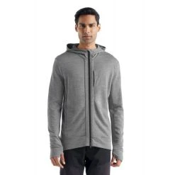 Acheter ???? Icebreaker Quantum III LS Zip Hood - Polaire en laine mérinos homme I Hardloop ???? -Icebreaker Shop icebreaker quantum iii ls zip hood polaire homme metro heather black