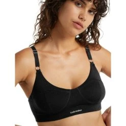 Promo ???? Icebreaker Queens Clasp Bra - Brassière de sport femme ???? -Icebreaker Shop icebreaker queens clasp bra brassiere de sport femme black 2