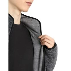 Offres ???? Icebreaker RealFleece High Pile LS Zip - Polaire en laine mérinos homme ???? -Icebreaker Shop icebreaker realfleece high pile ls zip polaire en laine merinos homme gritstone hthr black 7