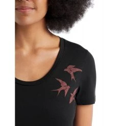 Meilleure affaire ⭐ Icebreaker Tech Lite II SS Scoop Tee Shapes - T-shirt en laine mérinos femme I Hardloop ⌛ -Icebreaker Shop icebreaker tech lite ii ss swarming tee shapes t shirt femme black 2