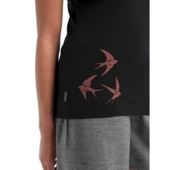 Meilleure affaire ⭐ Icebreaker Tech Lite II SS Scoop Tee Shapes - T-shirt en laine mérinos femme I Hardloop ⌛ -Icebreaker Shop icebreaker tech lite ii ss swarming tee shapes t shirt femme black 3