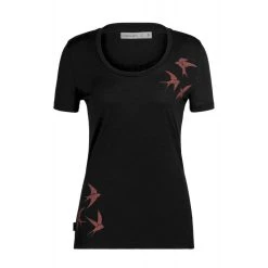 Meilleure affaire ⭐ Icebreaker Tech Lite II SS Scoop Tee Shapes - T-shirt en laine mérinos femme I Hardloop ⌛ -Icebreaker Shop icebreaker tech lite ii ss swarming tee shapes t shirt femme black 5