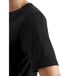 Meilleur prix ⌛ Icebreaker ZoneKnit SS Tee - T-shirt en laine mérinos femme I Hardloop ✨ -Icebreaker Shop icebreaker zoneknit ss tee t shirt femme black 3